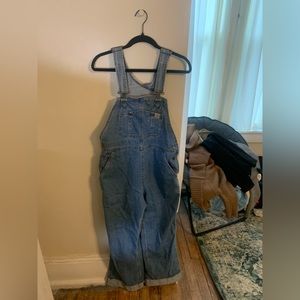Oversized carharrt denim overalls